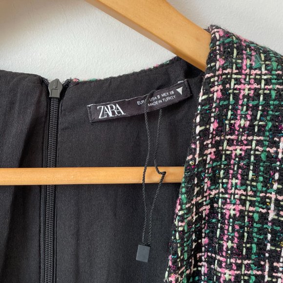 Zara Tweed Textured Blazer Dress Jewel Pins Sz Small Blogger Favorite NWOT - Picture 9 of 10